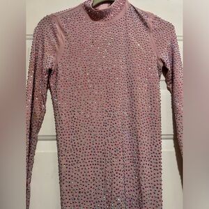 Banjul Embellished Long Sleeve Romper shorts Bodysuit! Bling!